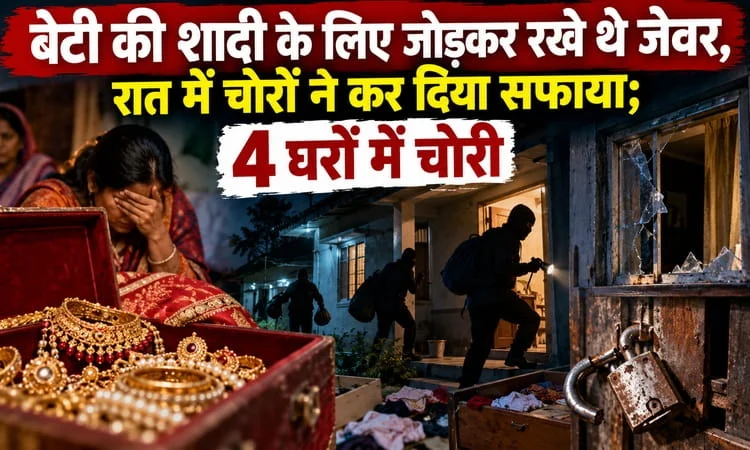 बेटी की शादी के लिए जोड़कर रखे थे जेवर, रात में चोरों ने कर दिया सफाया; 4 घरों में चोरी